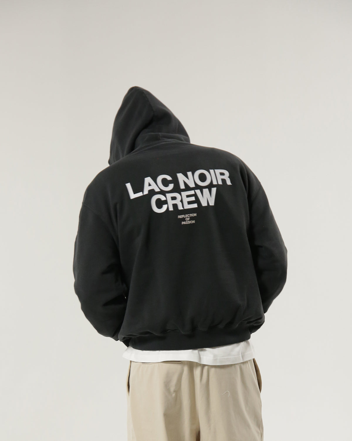 LAC NOIR STUDIO CREW HOODIE- SMOKE BLACK