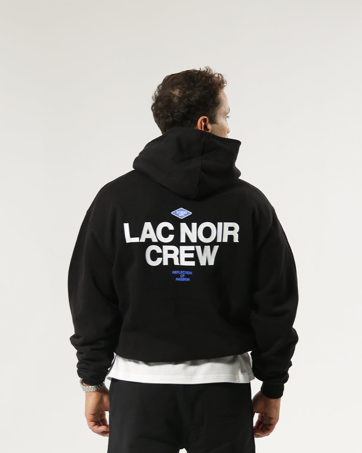 LAC NOIR STUDIO CREW HOODIE- BLACK