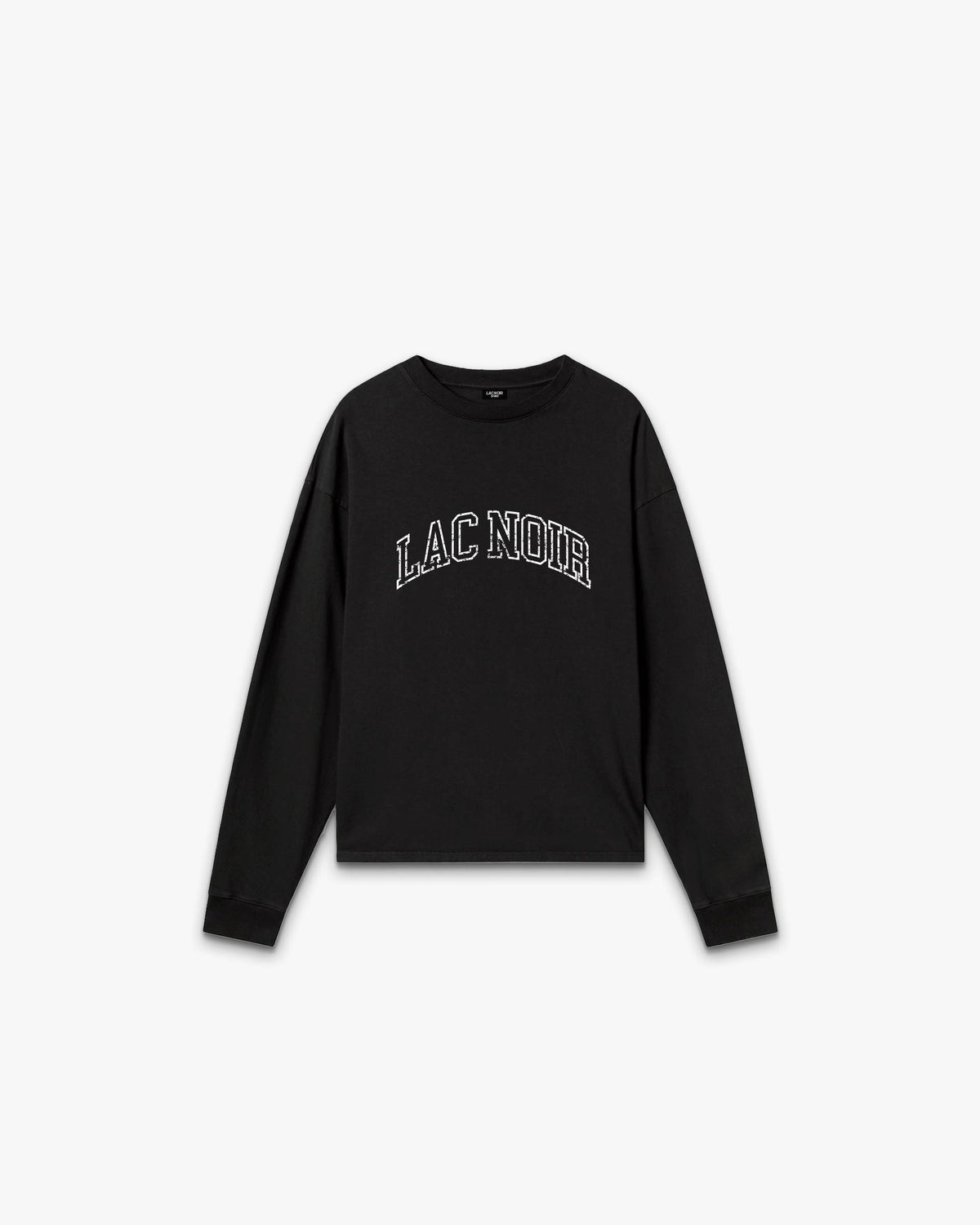 LAC NOIR DISTRESS LONG SLEEVE T-SHIRT - BLACK