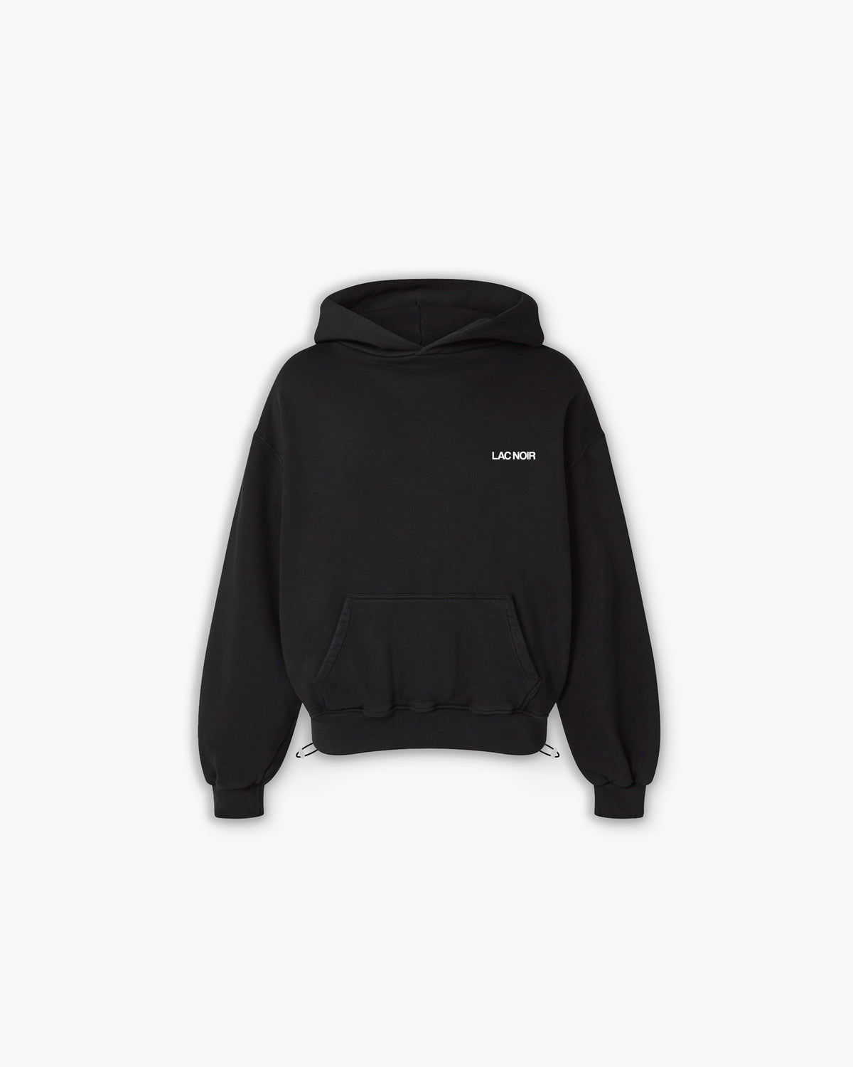 LAC NOIR TAILORED ELASTIC HOODIE- BLACK