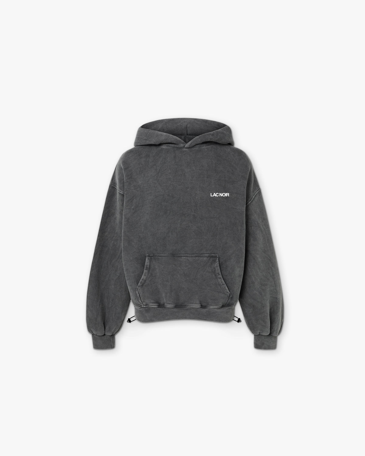 LAC NOIR TAILORED ELASTIC HOODIE- SMOKE BLACK