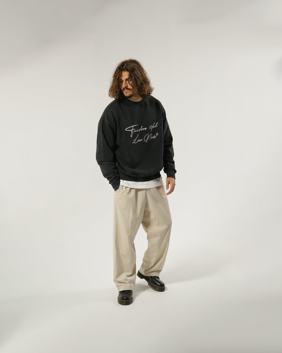 LAC NOIR FOUNDERS CLUB CREWNECK - SMOKE BLACK