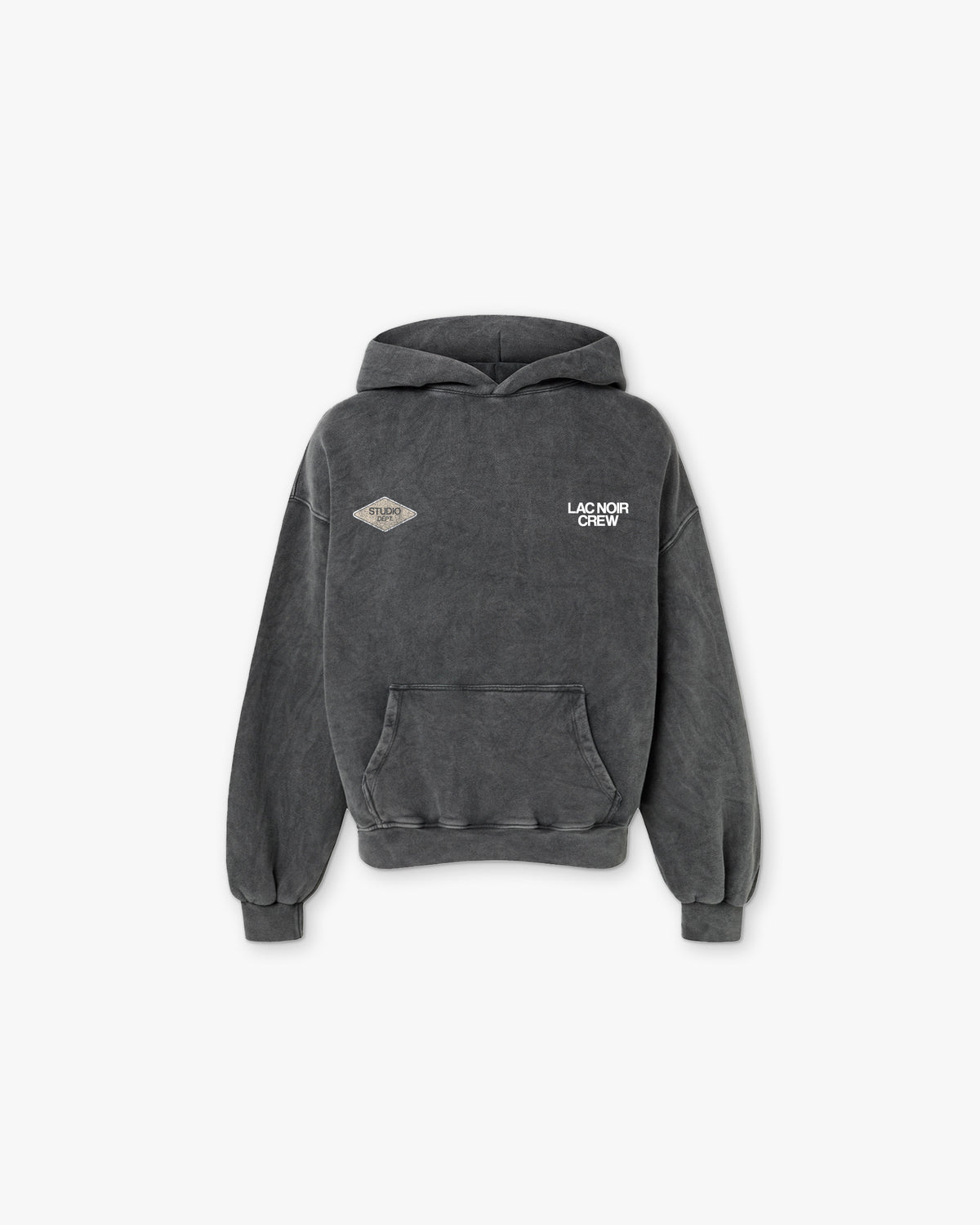 LAC NOIR STUDIO CREW HOODIE- SMOKE BLACK