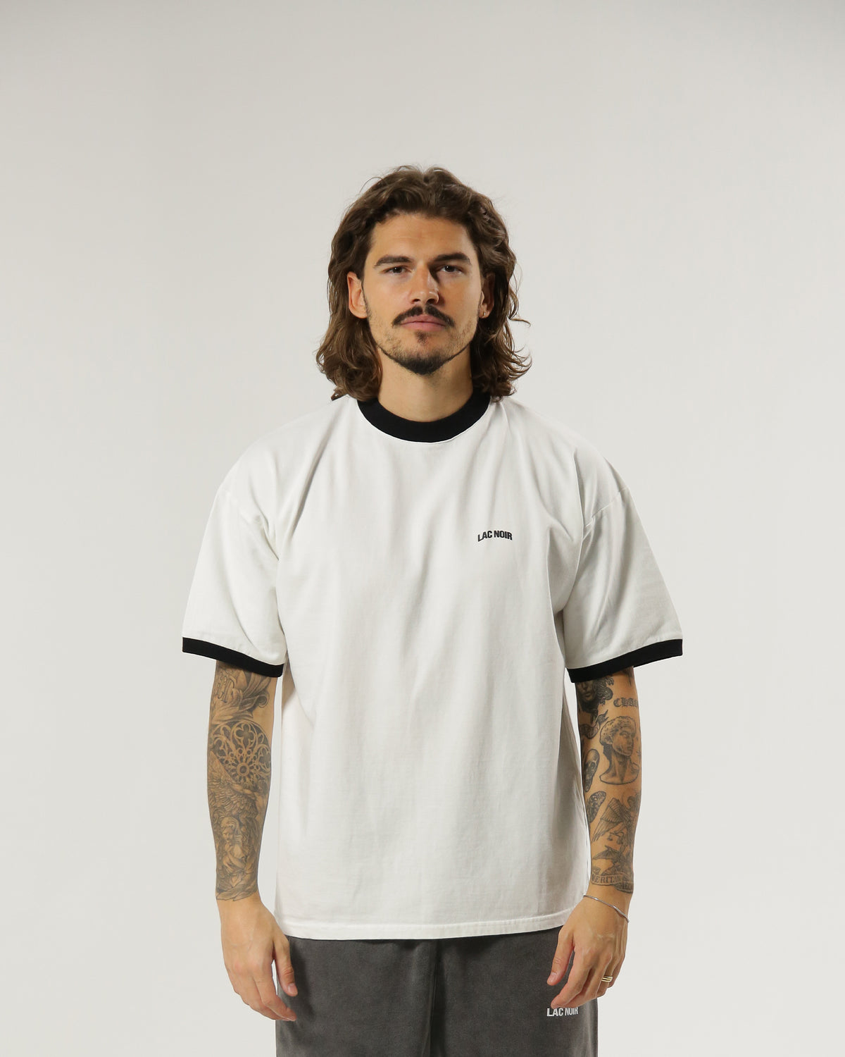 LAC NOIR CORE T-SHIRT RIBBED - WHITE