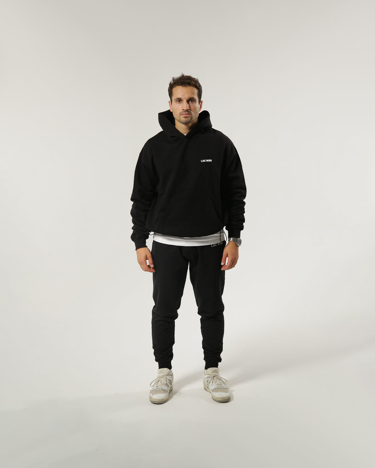 LAC NOIR TAILORED ELASTIC HOODIE- BLACK